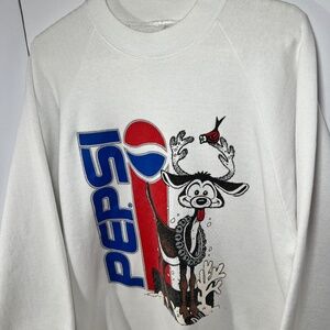 Vintage Pepsi Reindeer Christmas Reindeer Pullover Sweatshirt White Small/Medium